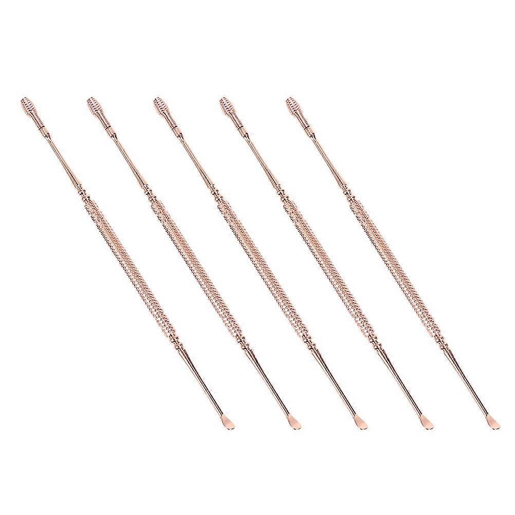 5Pcs Sturdy Ear Wax Removal Tools with Ear Picking Spoons in Rose Gold
