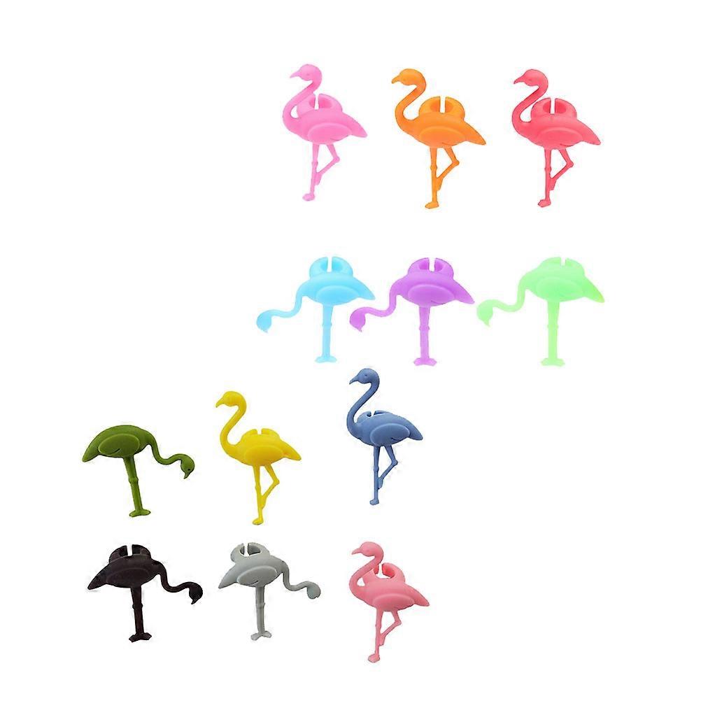 Flamingo Design Glass Identifier For Cocktail Hours Dinners 12Pcs