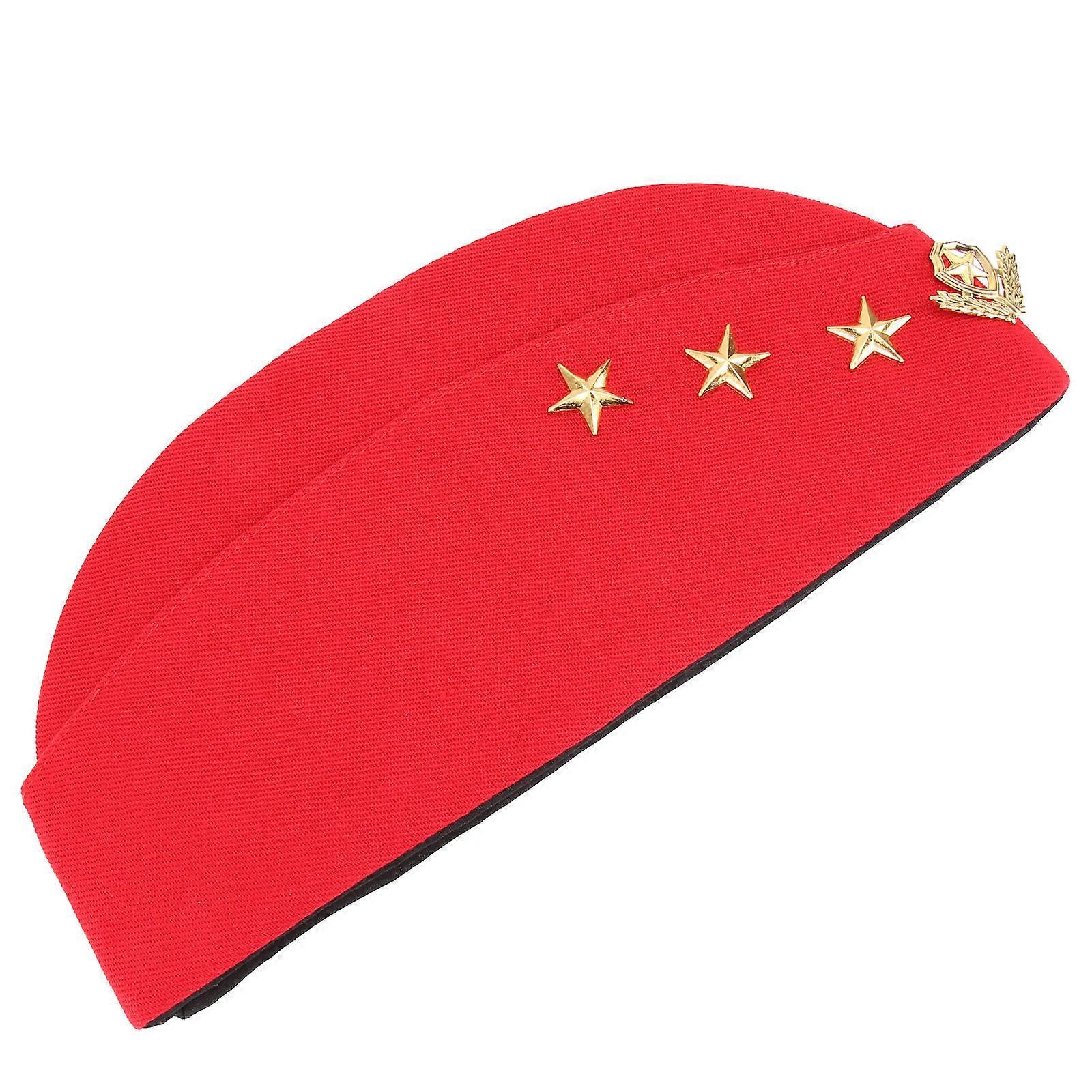 Yacht Sailor Hat Red Square Dance Performance Hat Canvas Warmth 1Pack