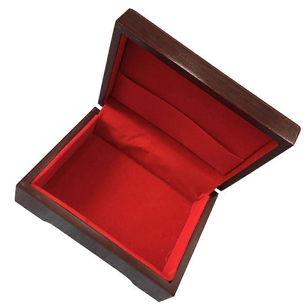 Empty Playing Card Storage Box Jewelry Storage Desk Streamlined Design Light Brown 1Set