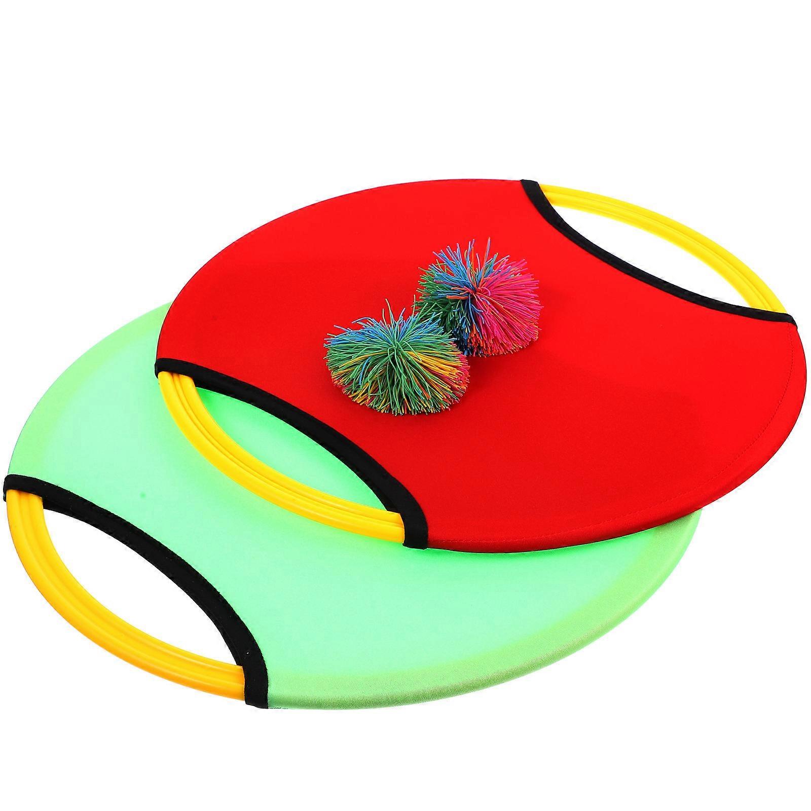 Parent-Child Sports Toys Bounce Ball Paddle Tossing Catching Bouncing Game For Kids Fun Play 13×13×0.4in 2Pack