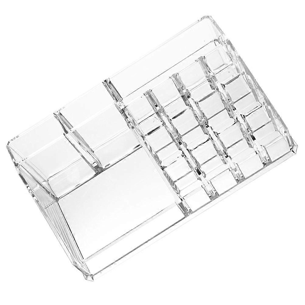 Desktop Makeup Organizer Clear Cosmetics Desktop Storage Box Material Multiple Grids Design 1Pc