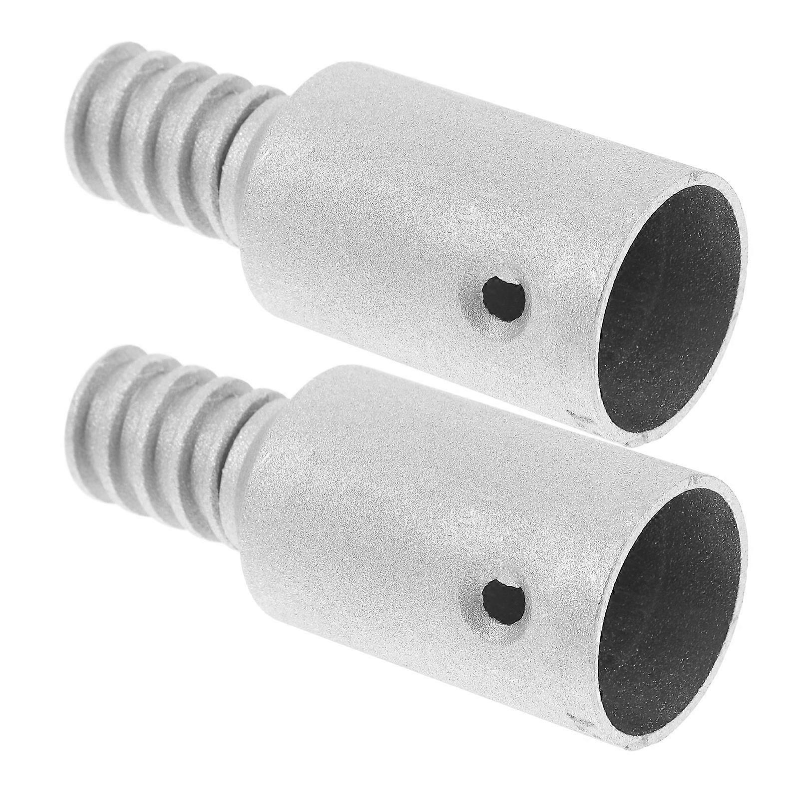 Broom Extension Pole Adapter Tips Metal Threaded Handle Tips End Adapter for Mop Home Cleaning Silver 7.50X2.90X2.90CM 2Pcs