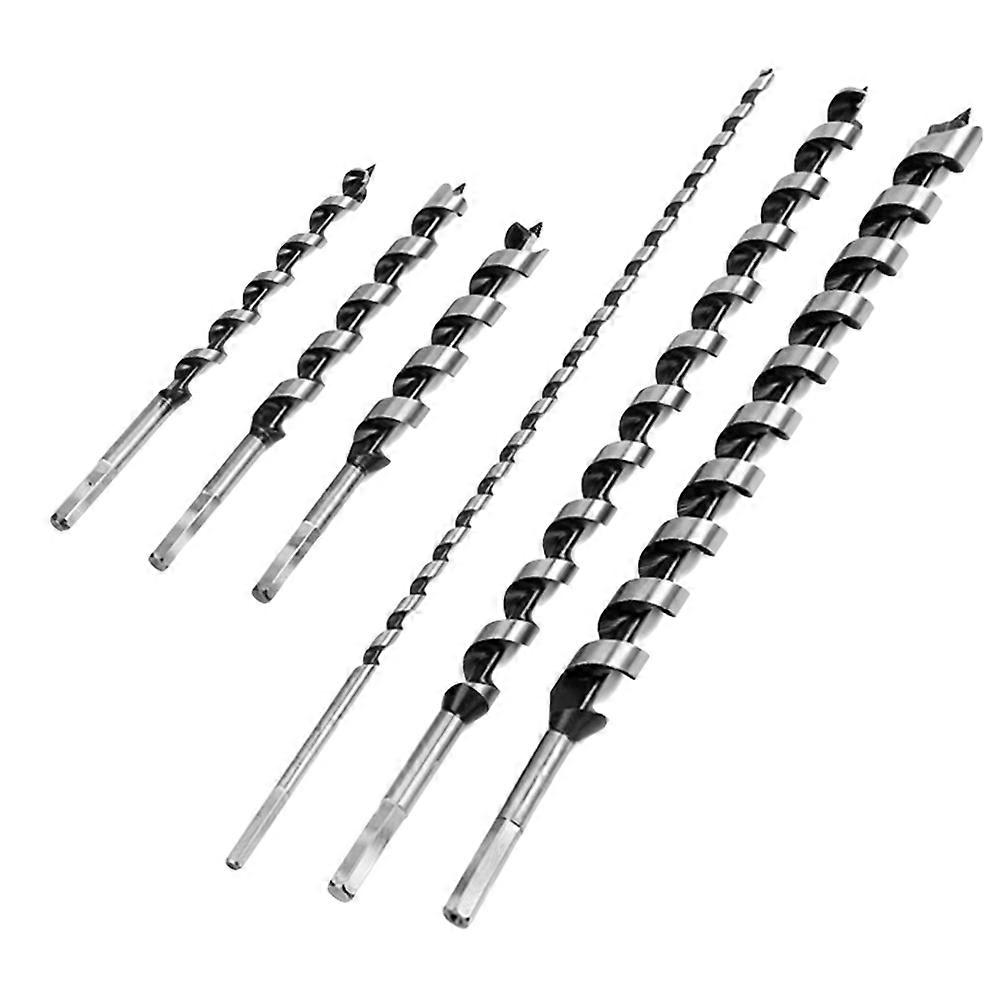 6pcs Spiral Hole Opener Auger Drill Bit Handle for Woodworking Carpentry and Furniture Projects