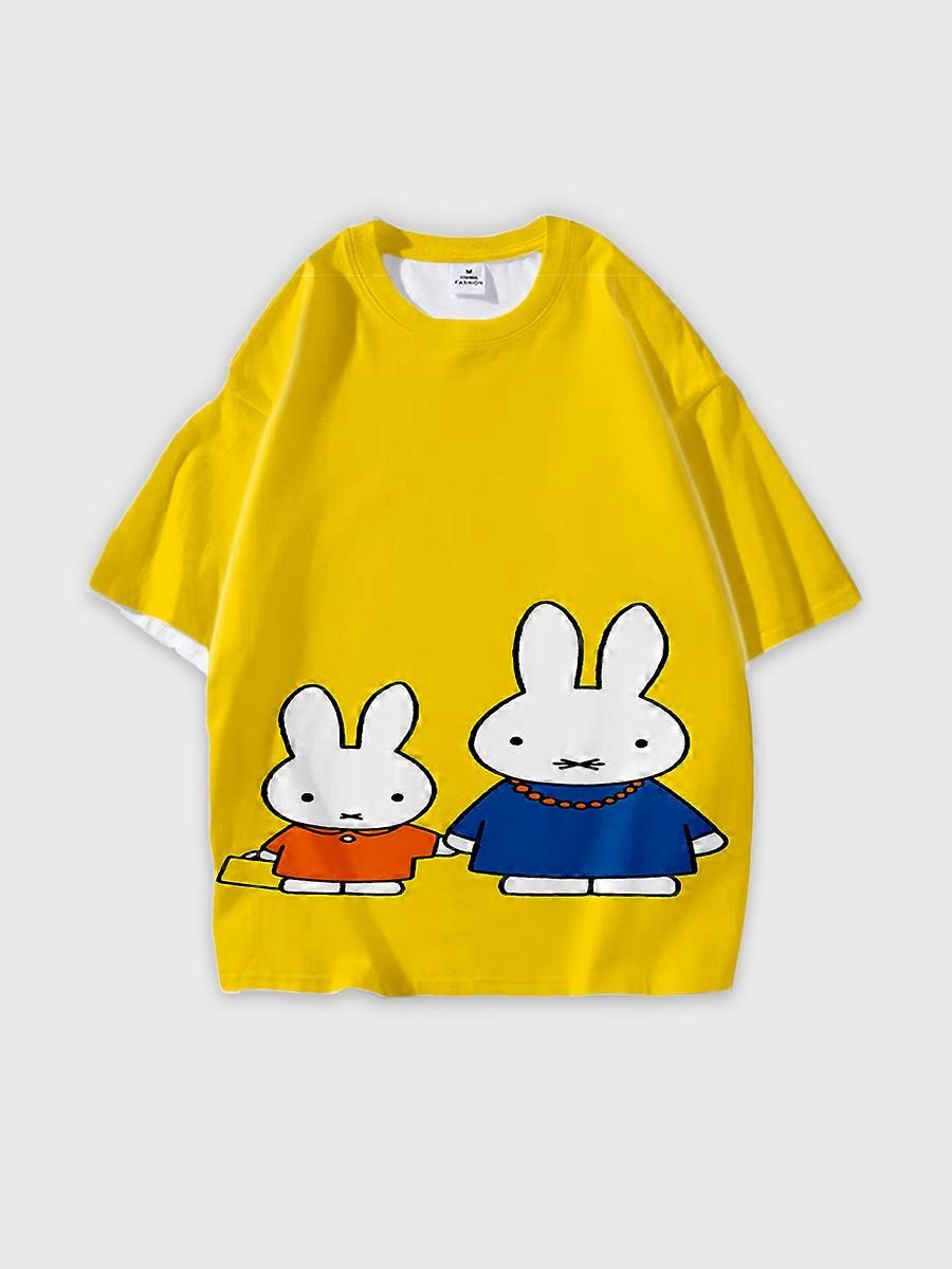 T-shirt round neck Cartoon Pattern loose short sleeve D1503