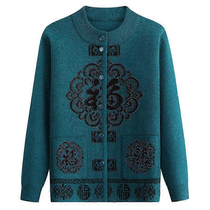 Forår og efterår Kvinders Sweater Frakke Midaldrende og ældre tøj