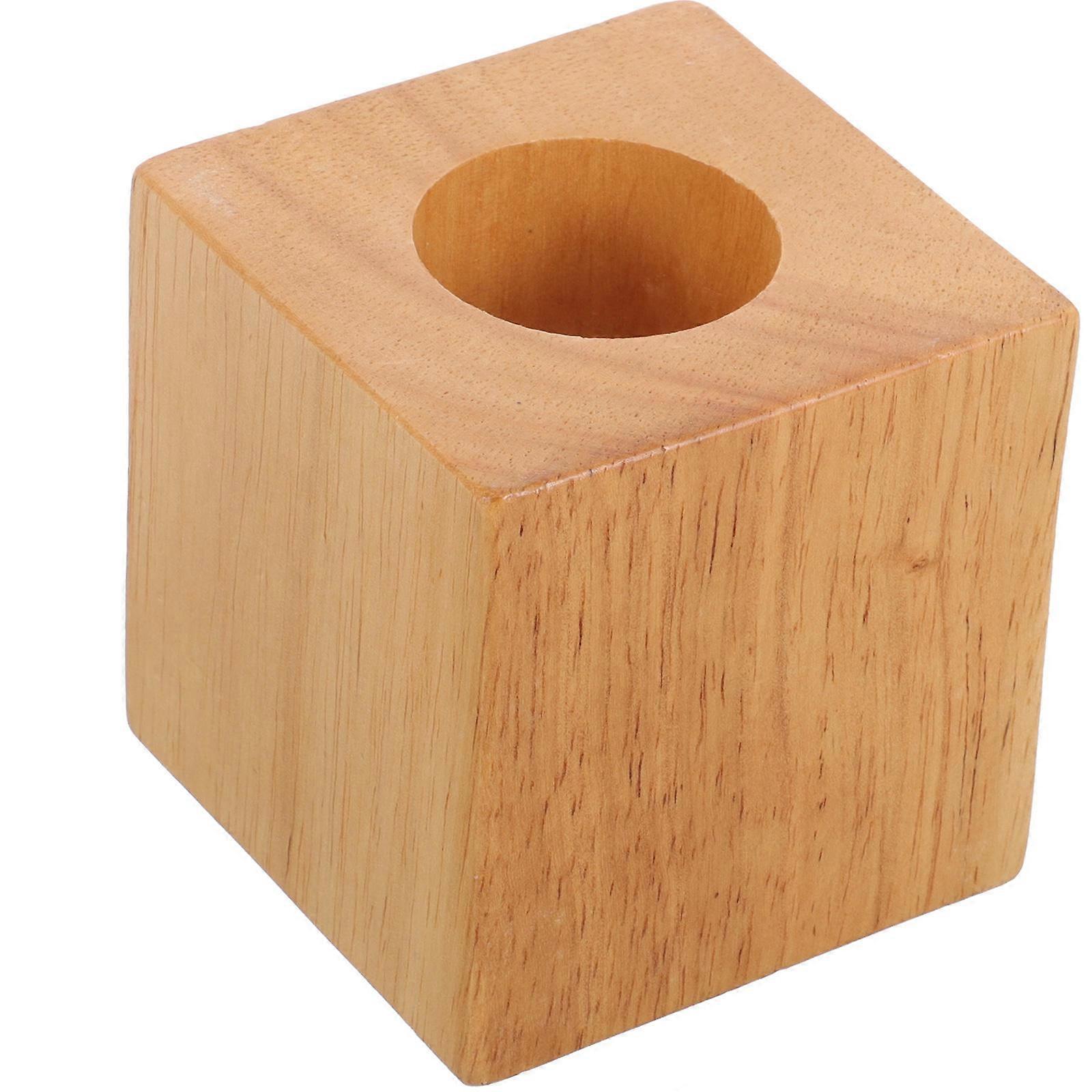 Wooden Table Lamp Base for DIY Use E27 Base Minimalist Design Rubber Wood Small Size