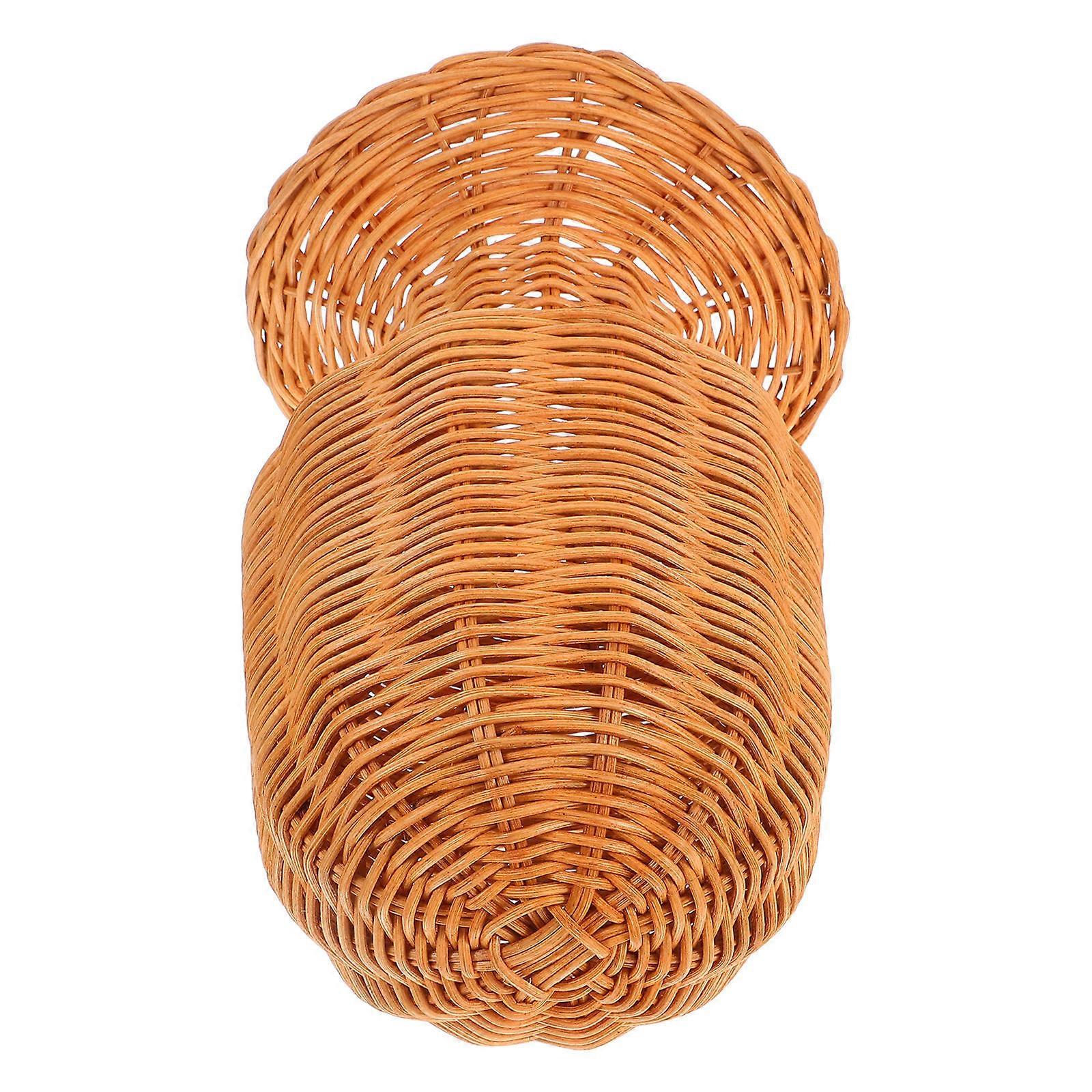 Coffee Rattan Hat Display Stand for Storage Sturdy Woven Design Prevents Deforming 7.5 Inches