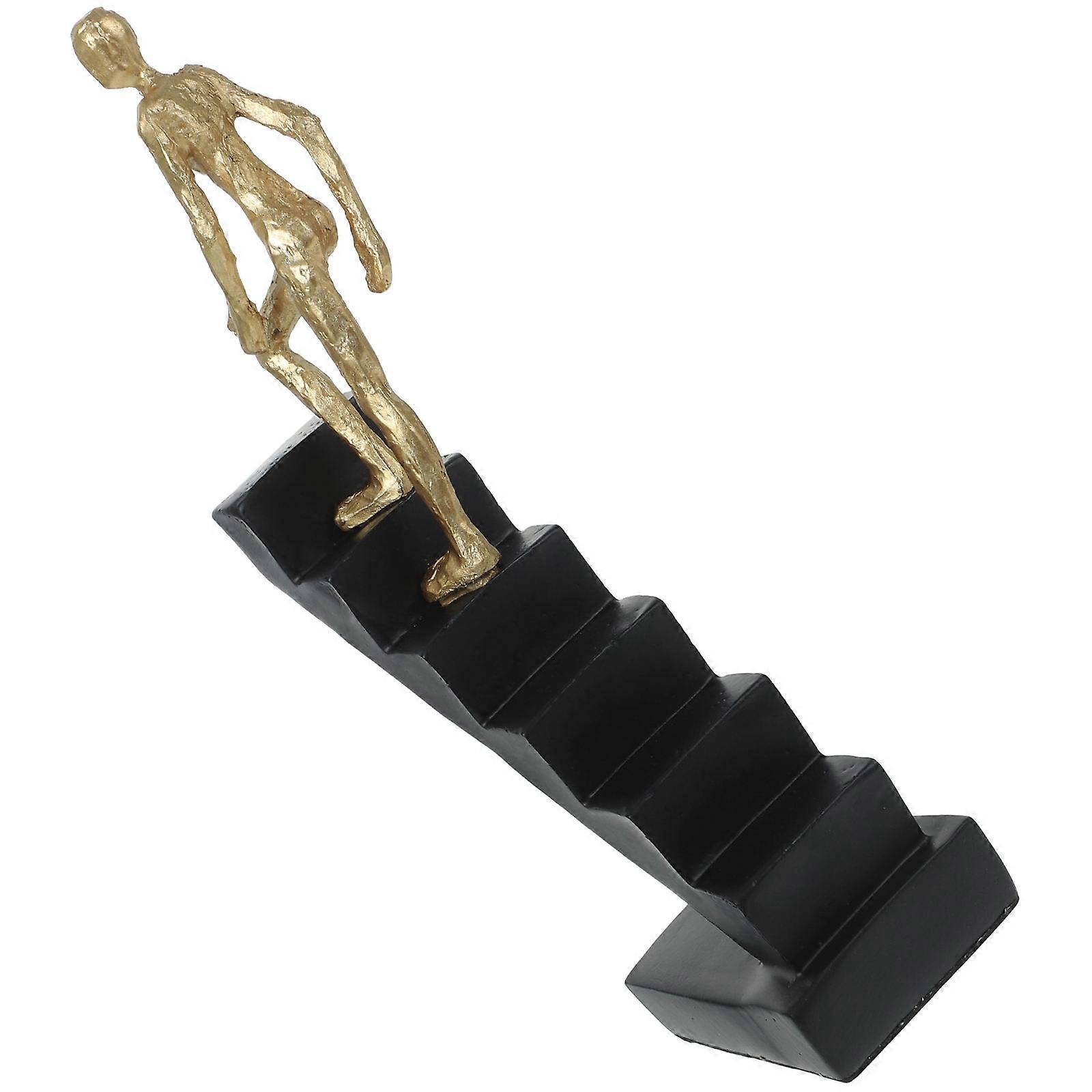 Modern Abstract Decorative Ladder Person Sculpture for Home and Office – Elegant Stair Climbing Character Statue for Living Room and Workspace