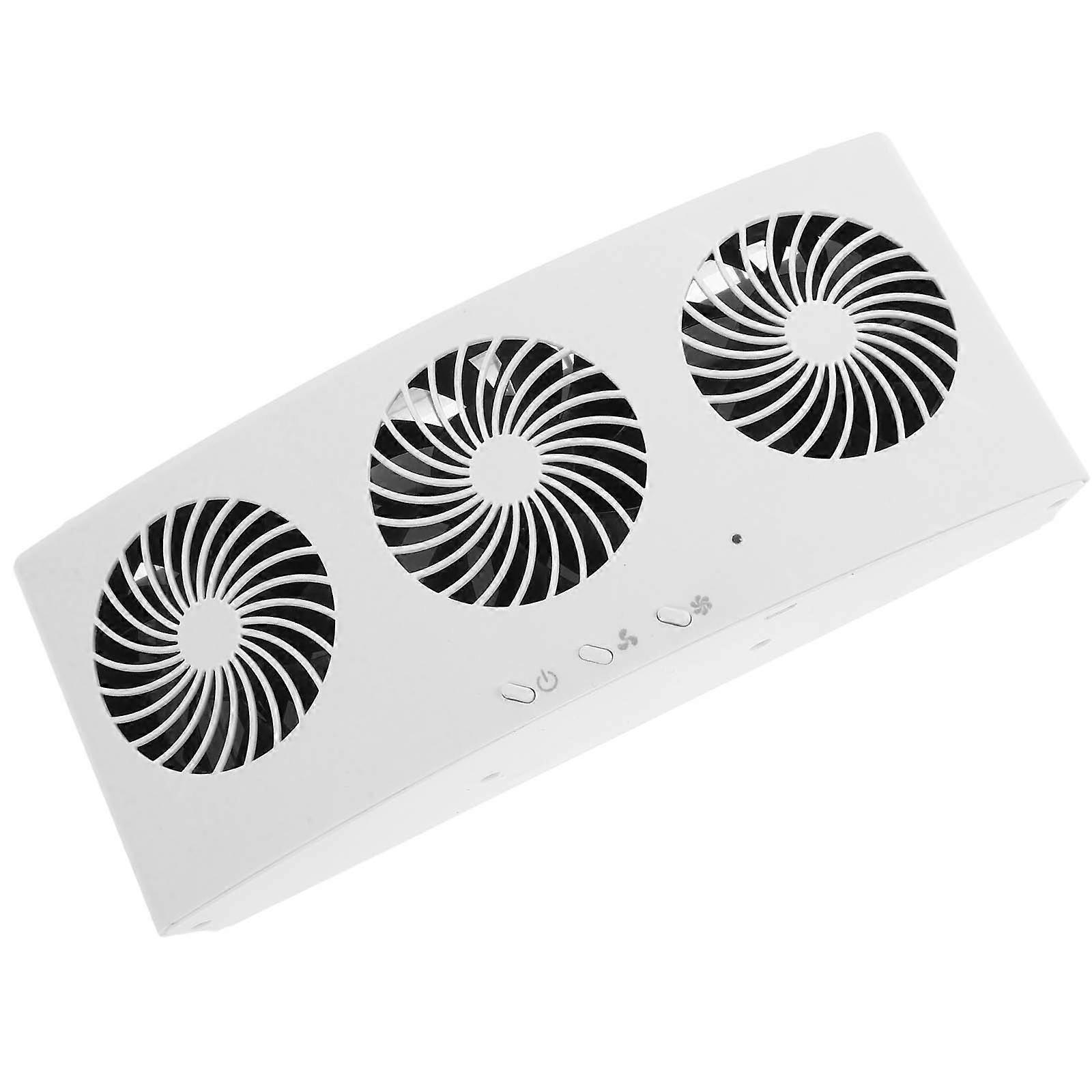 Solar Powered Car Window Vent Fan For Air Circulation Double Cooling For Car Owners 1 Set White