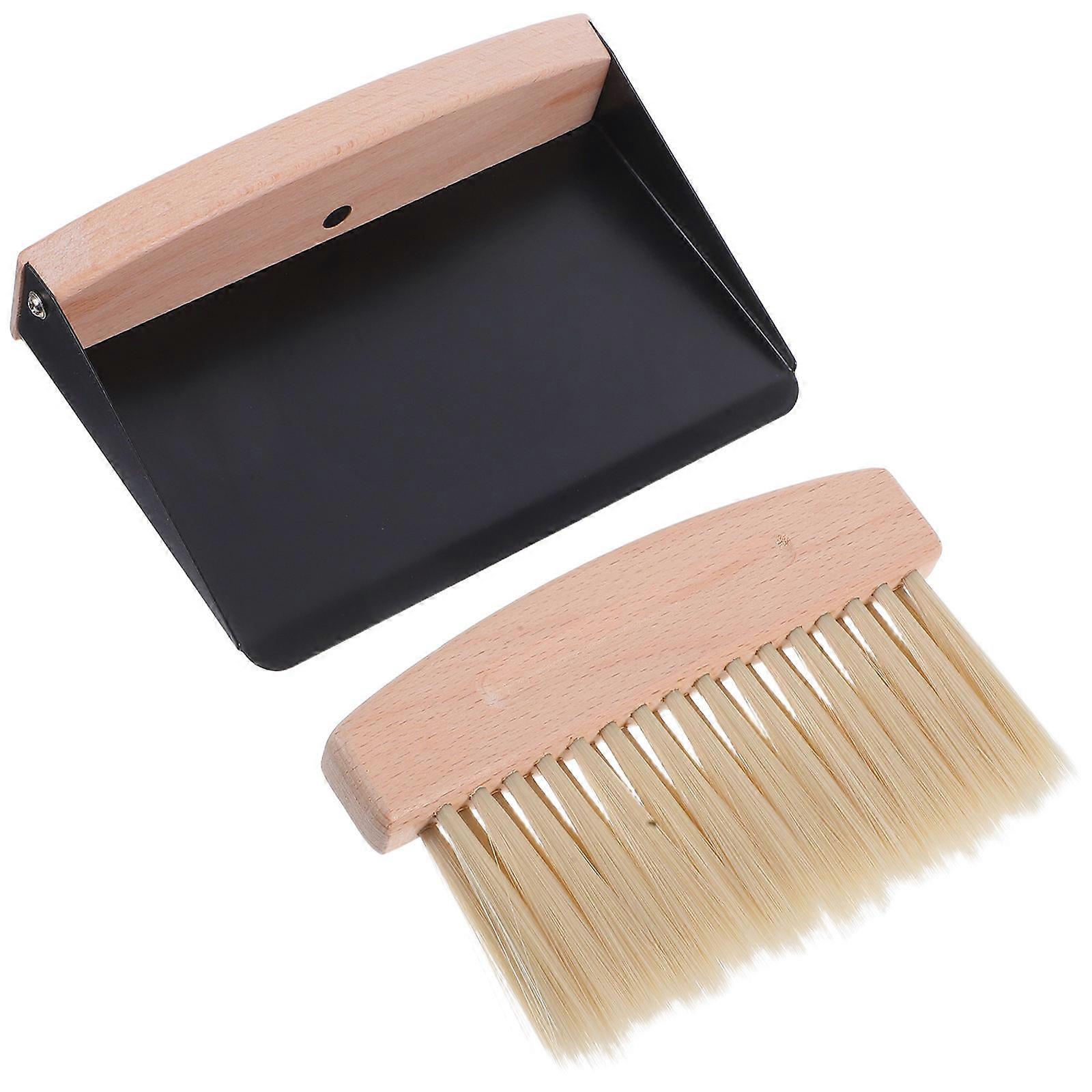 Portable Mini Broom Dustpan Set Small Hand Broom Table Cleaning Tools Beech Material Compact Design 1Set