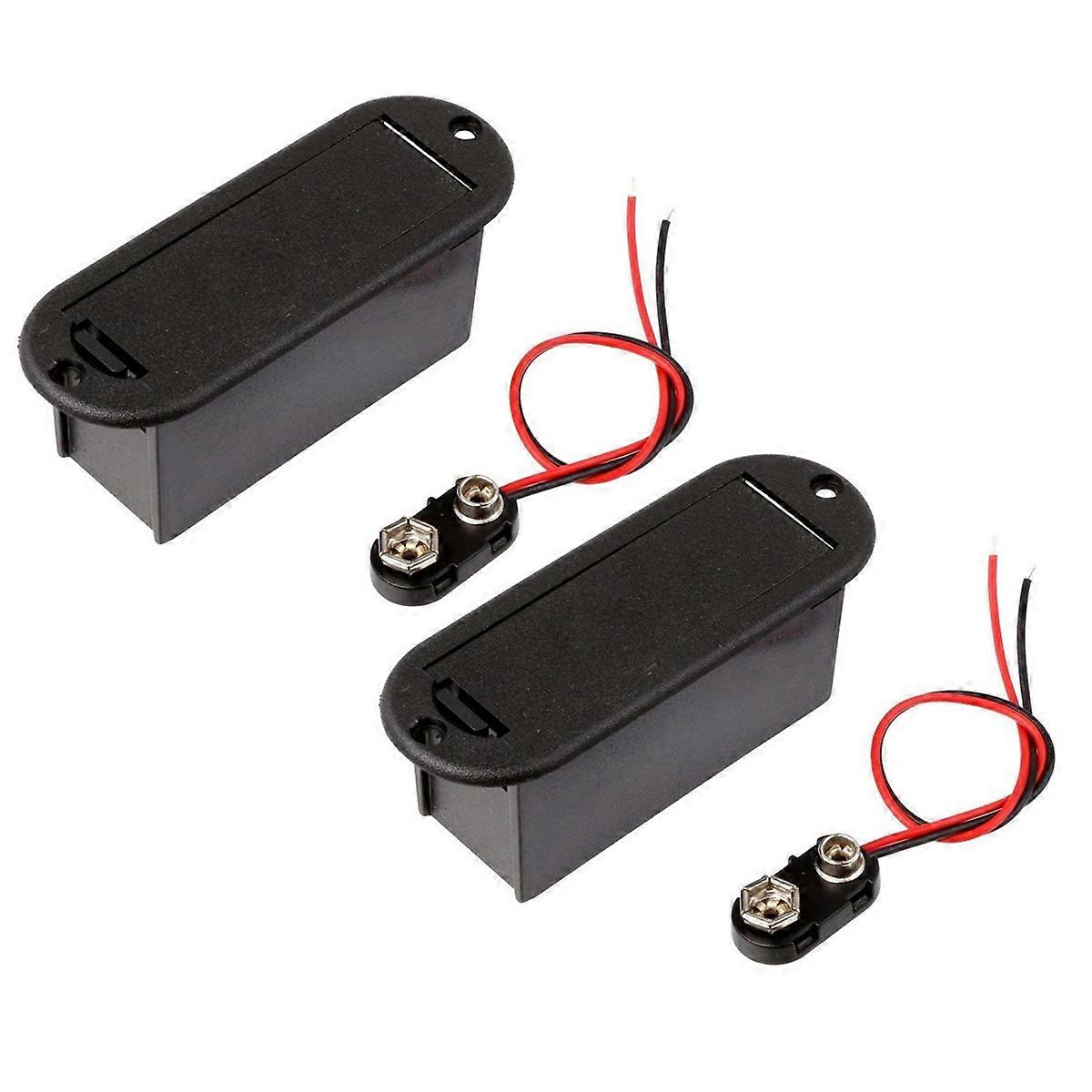 2X 9V Battery Holder Case for Active Guitar Bass Pickup