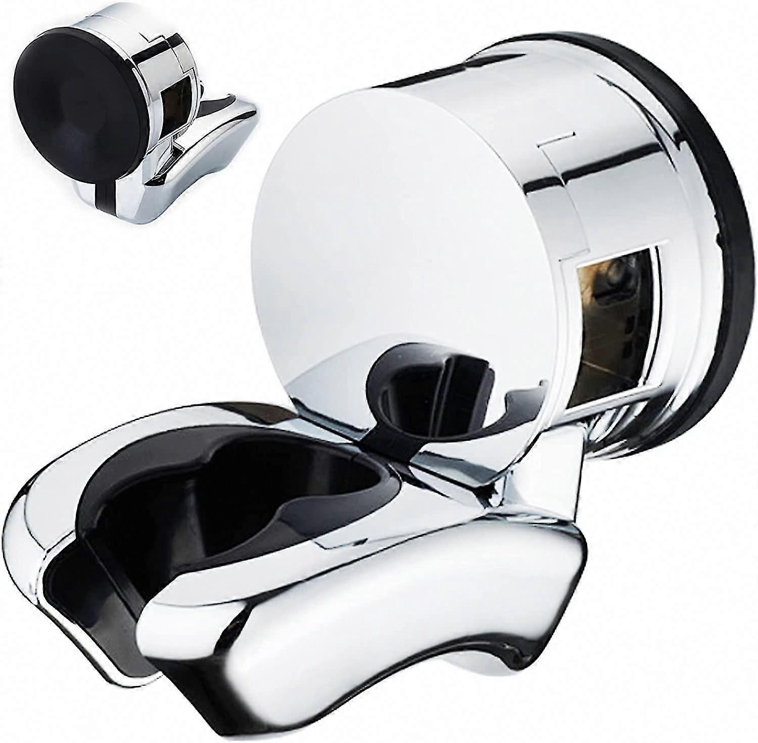 Handheld Shower Holder with Suction Cup - Adjustable Bathroom Shower Head Mount (Silver)