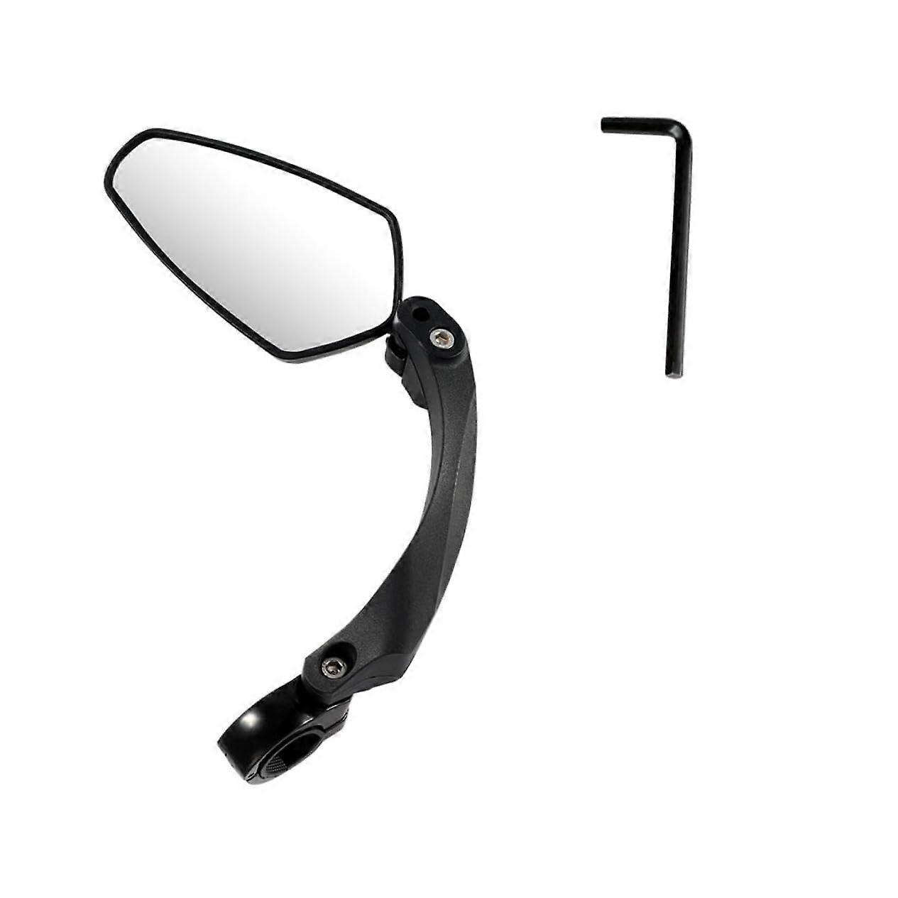 Rotatable Bicycle Rear-View Mirror One-Piece Stylish High-Res Mirror For Mountain, Road, Folding Bike Easy Mount Left-Side