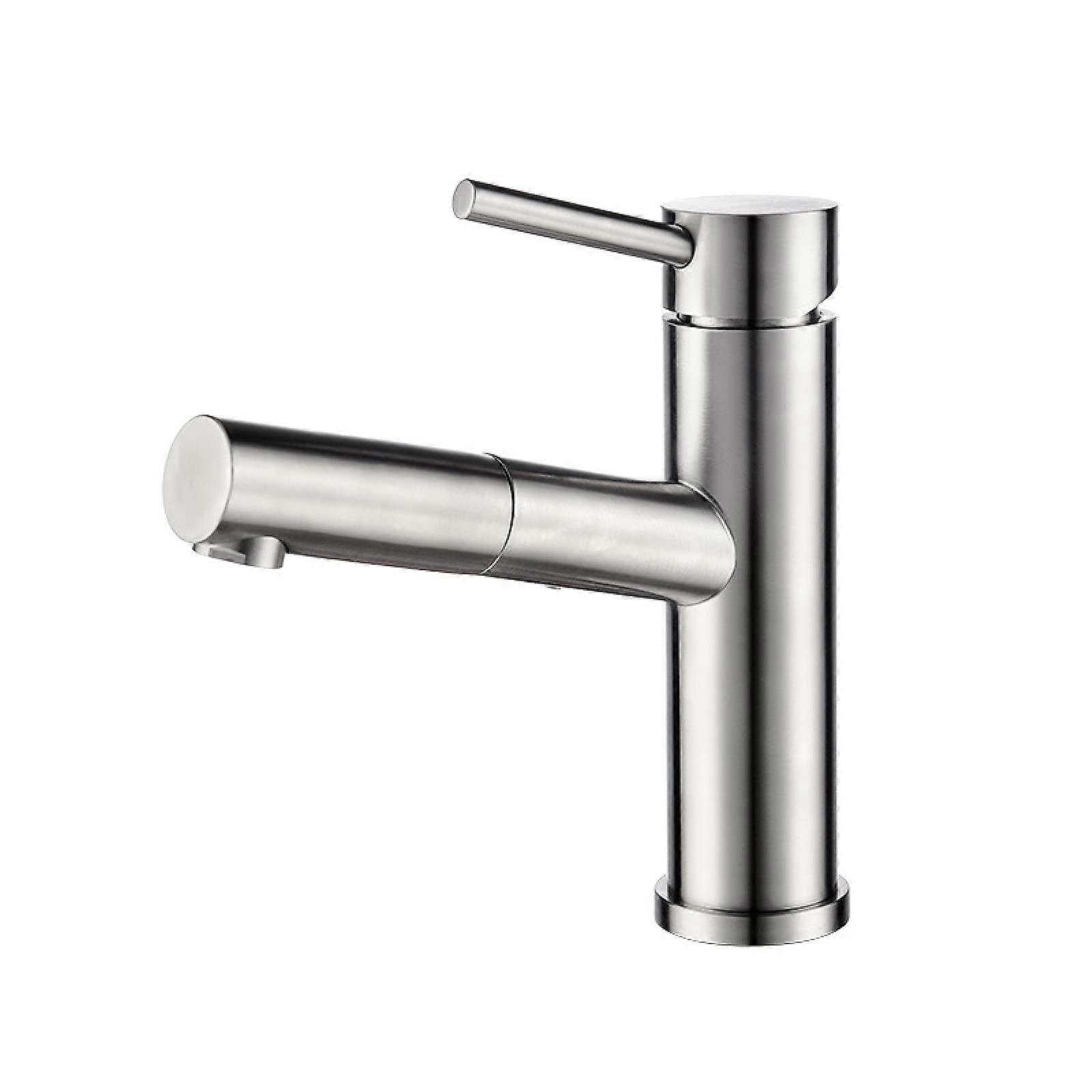 Retractable swivel singlehandle faucet for bathroom washbasin