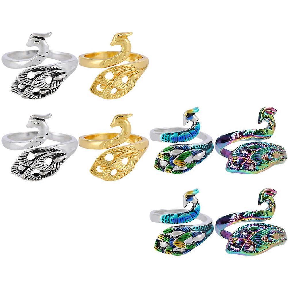 Knitting Rings for Crochet Made of Alloy in Assorted Color Each Pack Contains 8 Pieces Various Sizes