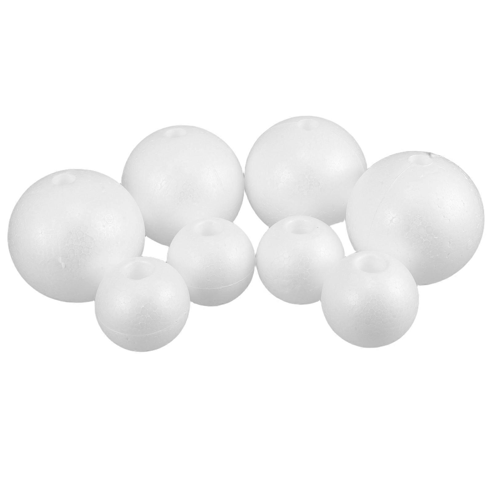 8Pcs White Craft Foam Balls For Floral Arrangements DIY Projects Pre Drilled Round Shapes For Easy Use
