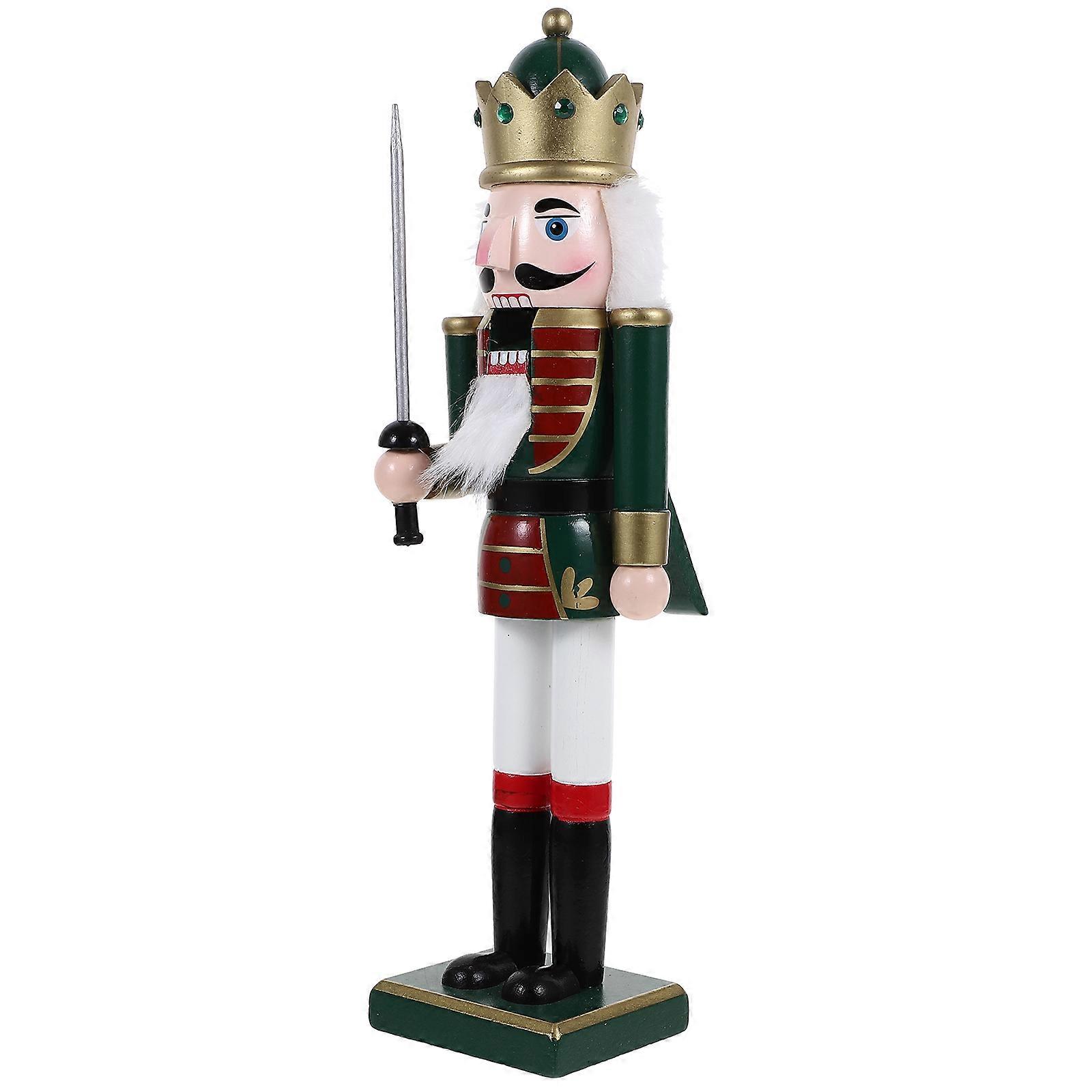 Christmas Nutcracker Wooden Nutcracker Soldier Figurine for Home Use