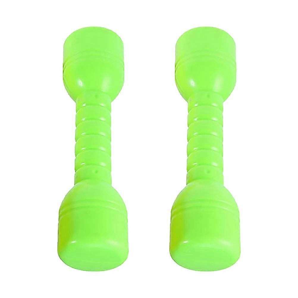 Ergonomic Children Plastic Dumbbells for Exercising ABS Material Green Color 2pcs