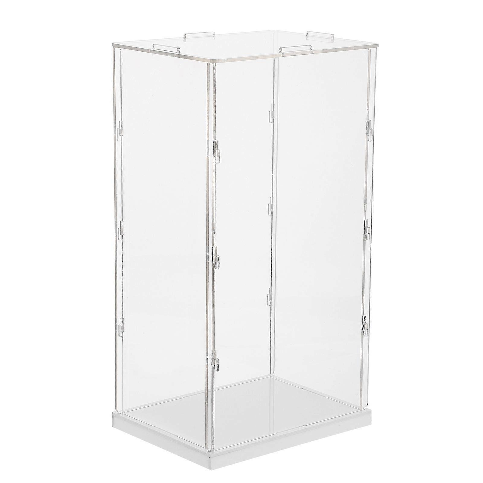 Acrylic Storage Box for Collectibles White Dust Proof Display Case for Models and Dolls 1pc