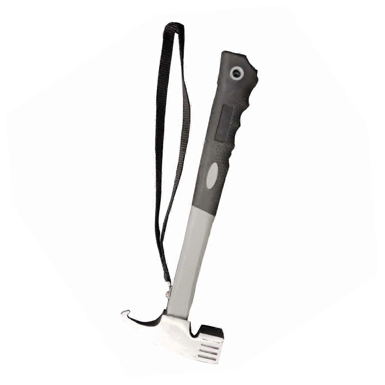 Camping hammer for tents and outdoor activities, emergency hammer with ergonomic handle and nail puller for camping, hiking, picnics.