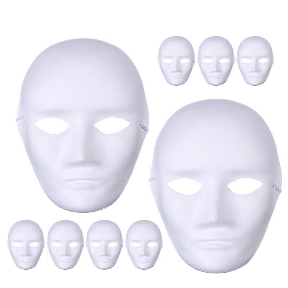 White Paper Mask for DIY Paintable Mask Blank Masquerade 9Pcs Pack