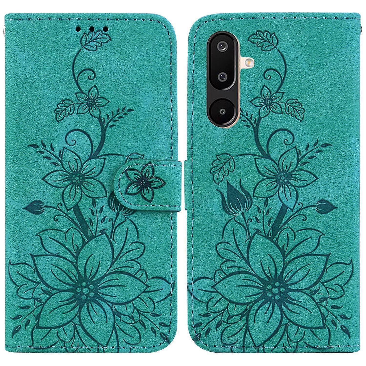 Lily Embossed Leather Phone Case