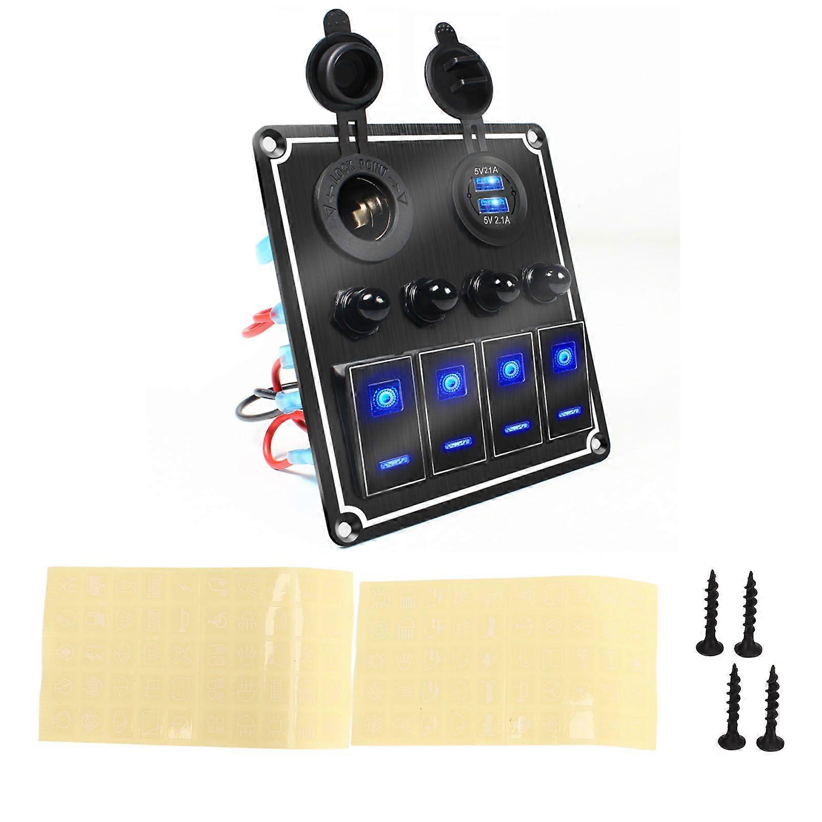 switch panel with usb and 12v socket for yacht rvs cars