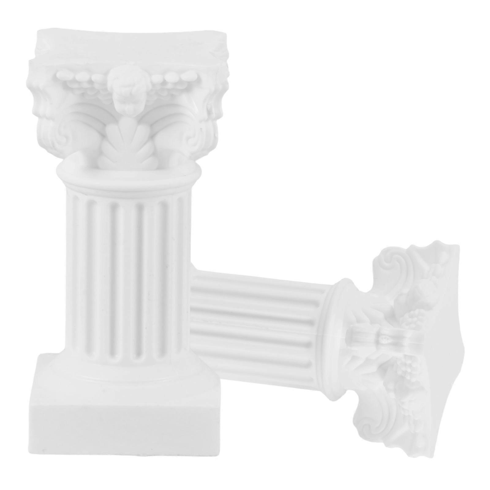 White ABS Candle Holder for Decor Minimalist Design Adds Elegance to Any Room or Tabletop Setting 2pcs