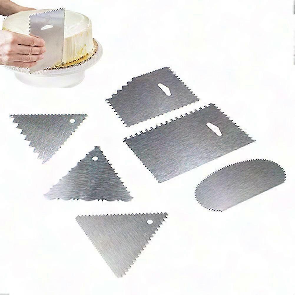 6Pcs Stainless Steel Cake Scraper Smoother for Cake Decorating Edge Side Tools