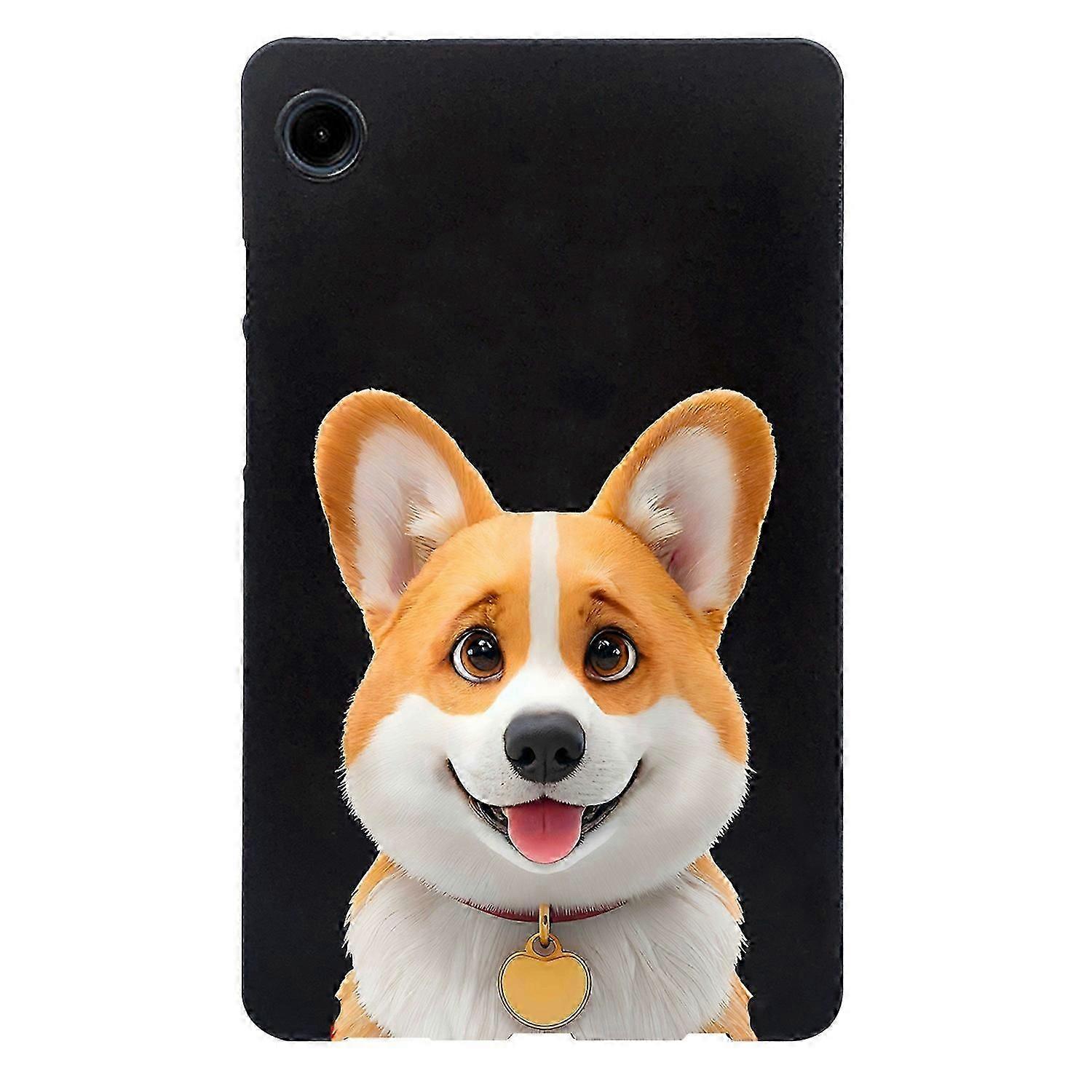 For Samsung Galaxy Tab A9 Case Pattern Printing Slim TPU Tablet Protective Cover-Corgi