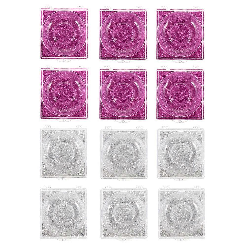 12pcs False Eyelash Storage Boxes for Makeup Use Premium Plastic Assorted Color
