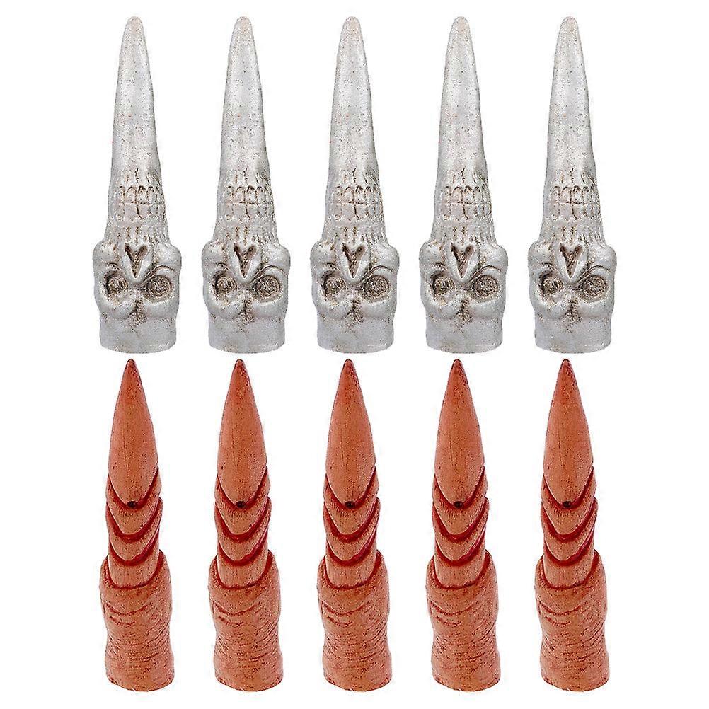 10Pcs Halloween Costume Finger Covers For Adults Assorted Color Skull Grimace Great For Special Occasions