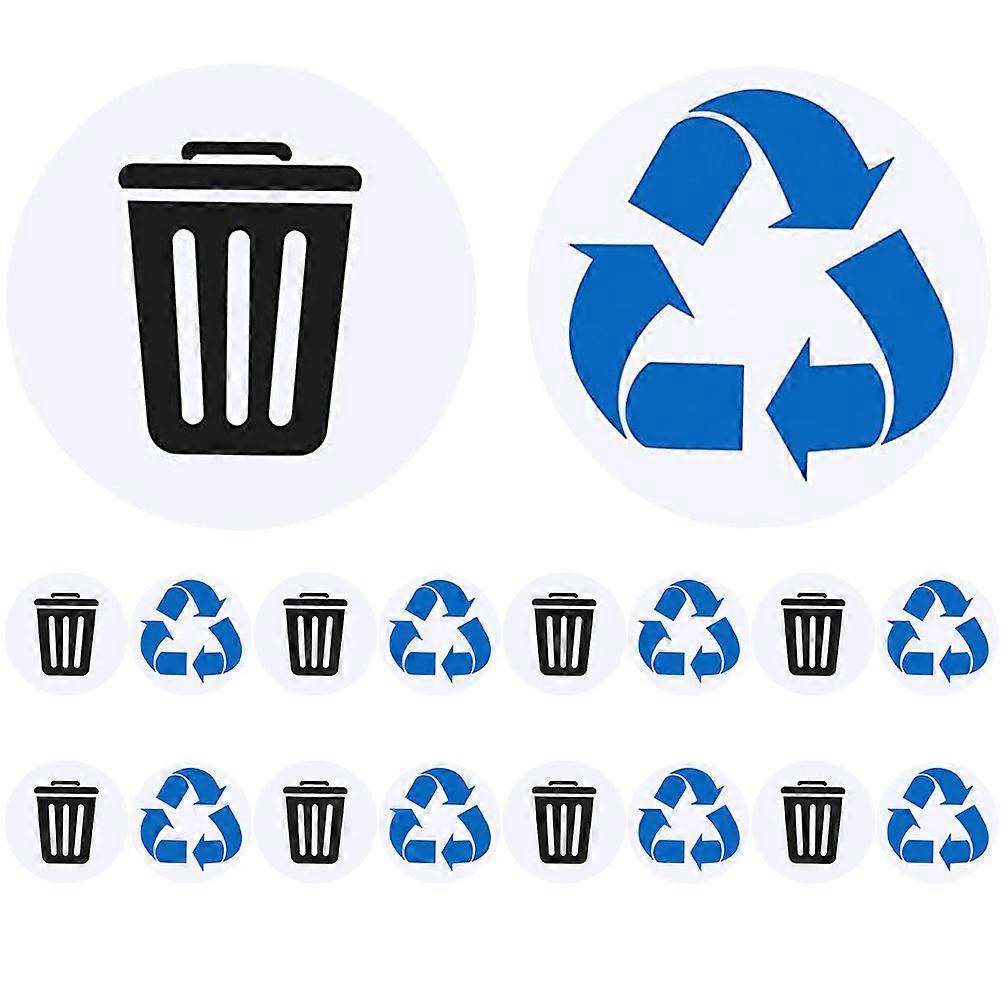 Rubbish Bin Sticker 9 × Trash Can Stickers Restaurant Staff Assorted Color Removable Recycling Bin Signs