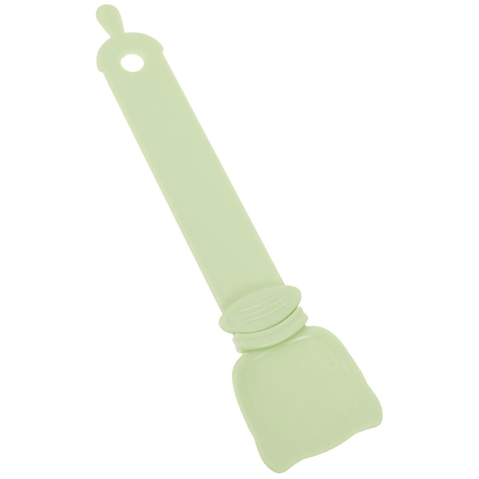 Convenient Light Green Plastic Wet Treat Cat Feeder Spoon with Cat Claw Design for Easy Liquid Food Dispensing