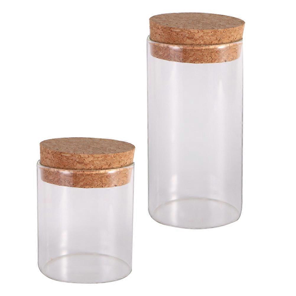 Glass Canisters 2Pcs Practical Tea Storage Bottles For Home Use 12X6.5Cm Assorted Color Moisture Proof