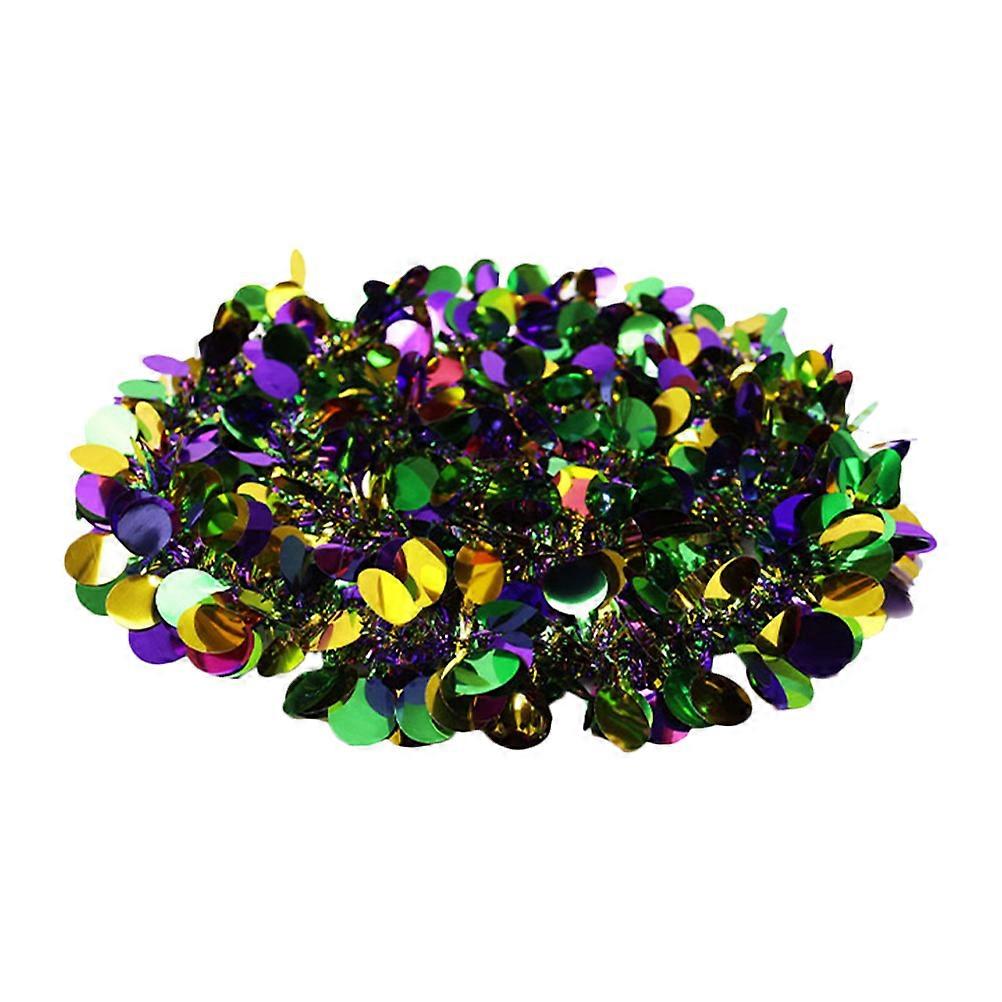 Multi Color Plastic Garland for Holiday Decor and Festive for Indoor Outdoor Use 7.5ft
