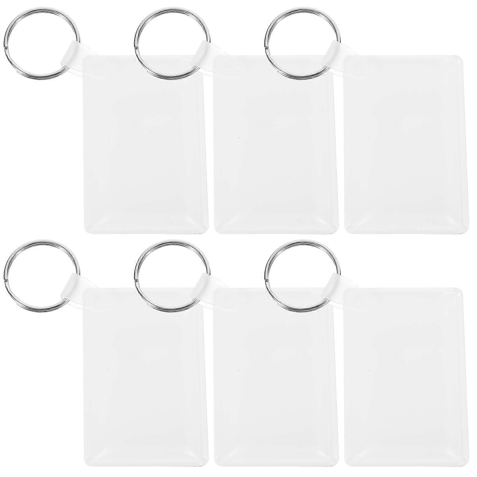 6pcs Durable Acrylic Sublimation Keychain Blanks for DIY Crafting, Art, Photos, and Creative Family Projects