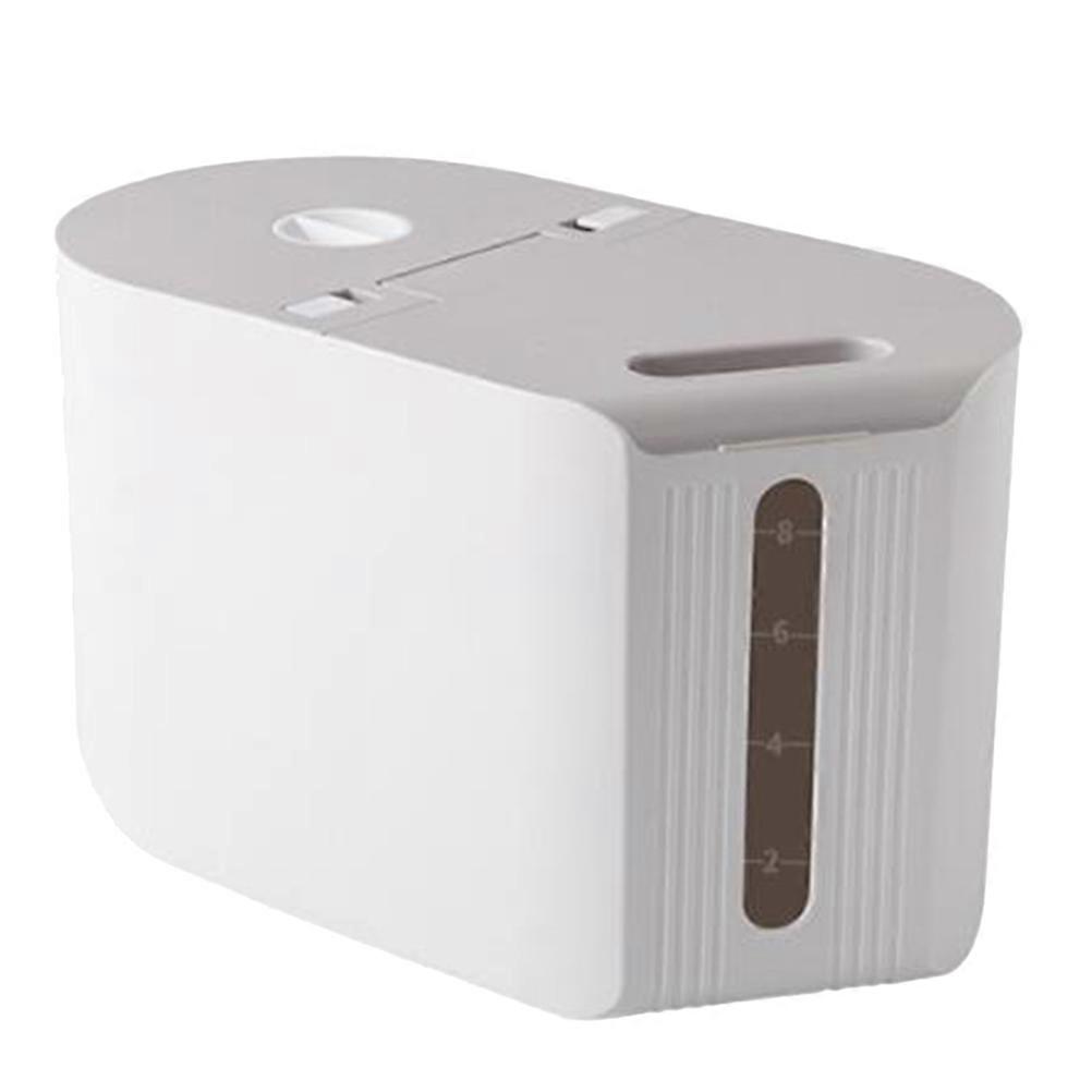 Grey ABS PP Rice Storage Container with Transparent Scale Panel for Kitchen Use 10 kg Dustproof Moistureproof