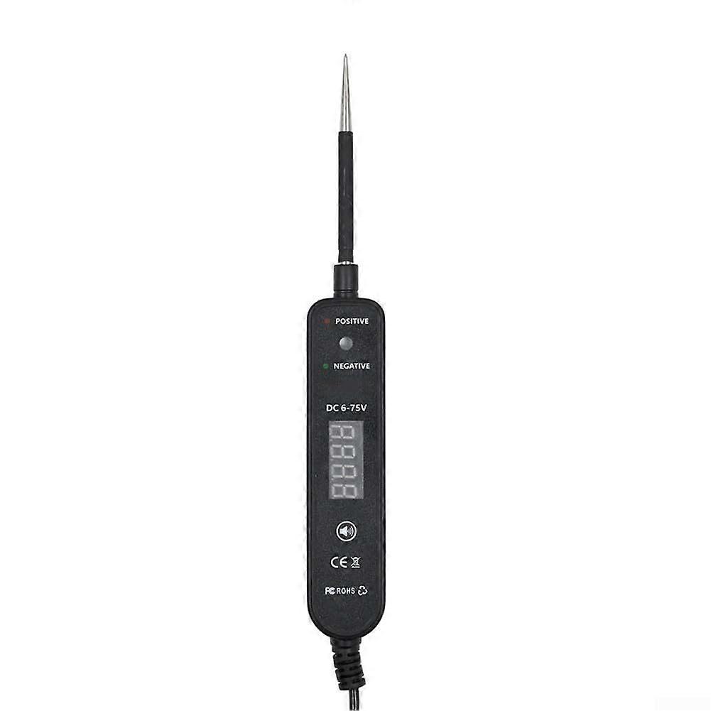 Portable Car Electrical Test Pen 4-60V DC Circuit Detection LED Digital Display Black