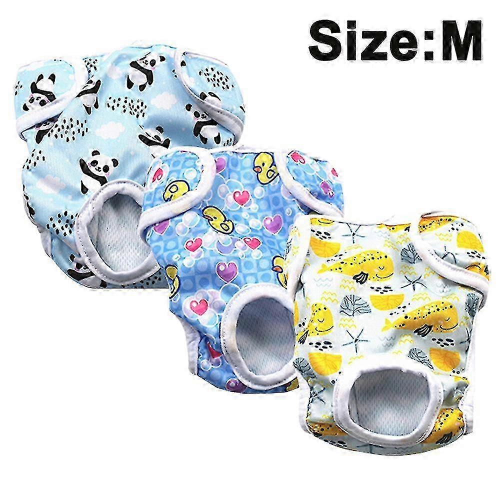 A Set of 3 Reusable and Washable Dog Diapers, Highly Absorbent Dog Physiological Pants