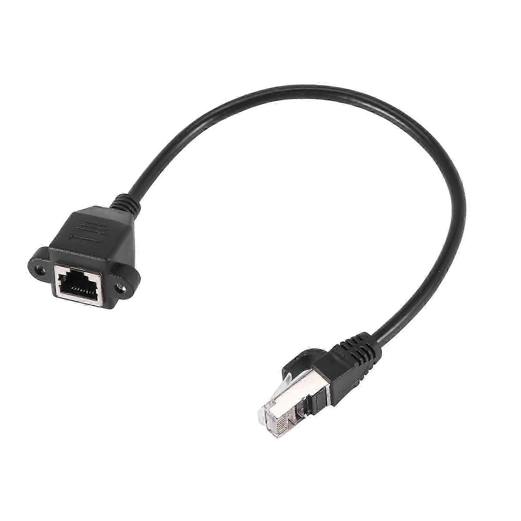 RJ45 Female to Male Adapter Network Cable Extension with Panel Mount Feature, 27cm Length