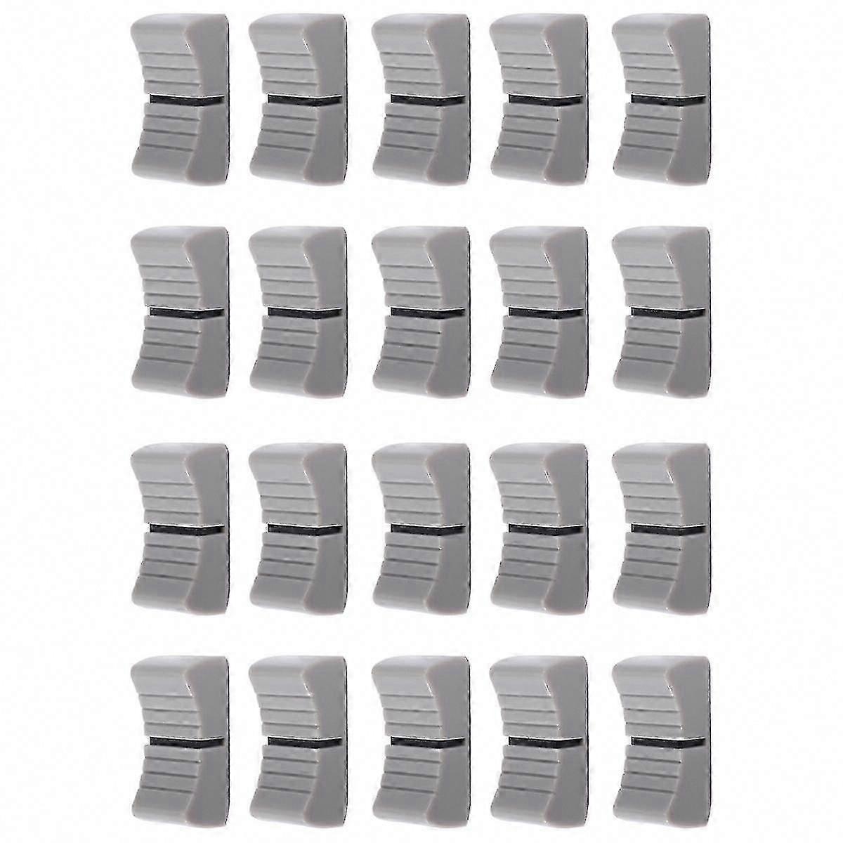 20Pcs 24mmx11mmx10mm Gray Mixer Slider Knobs with Black Mark for Potentiometer Replacement