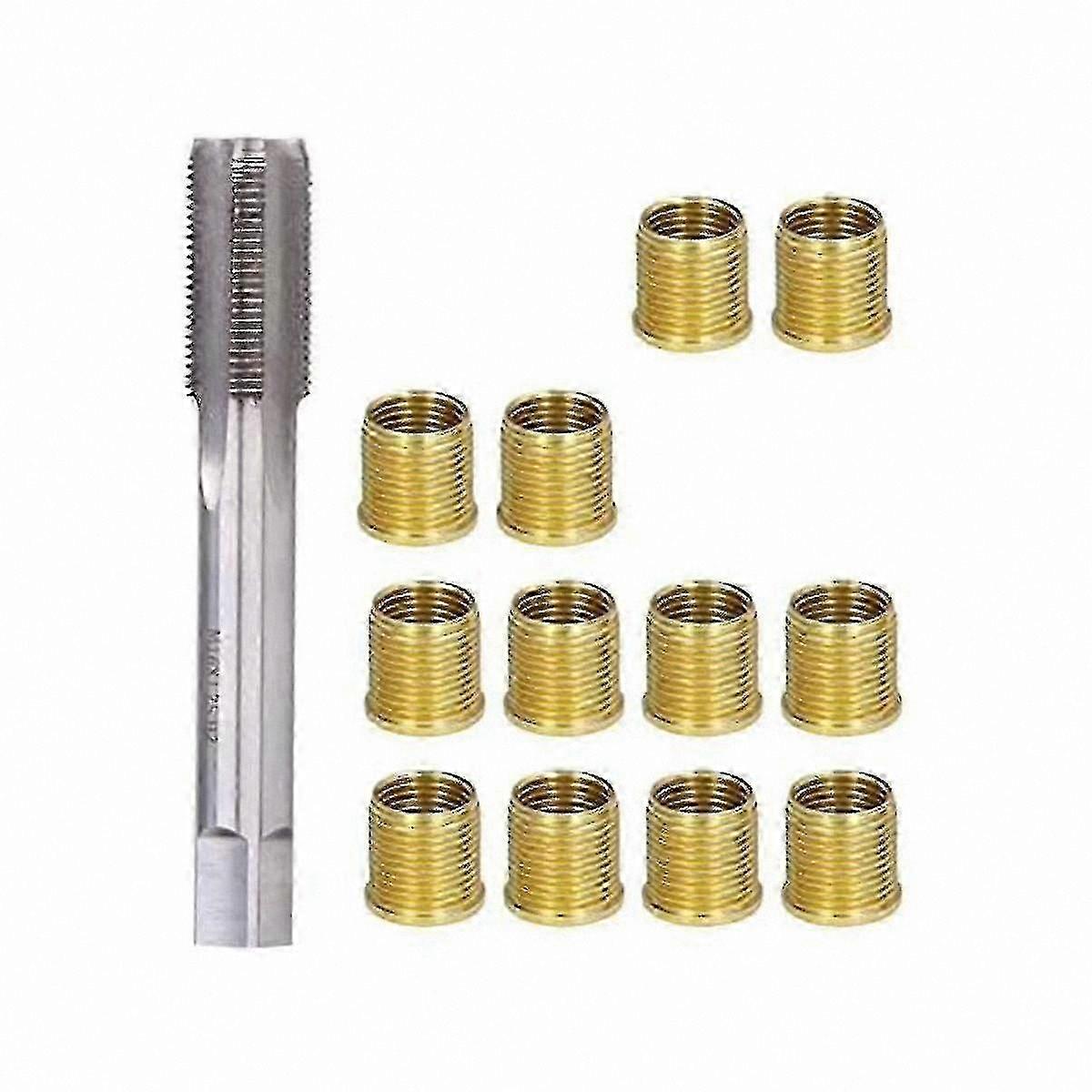 Thread Repair Kit for Spark Plugs, High-Speed Steel Tap with M14x1.25 and M16x1.25 Inserts - Durable Tool Solution