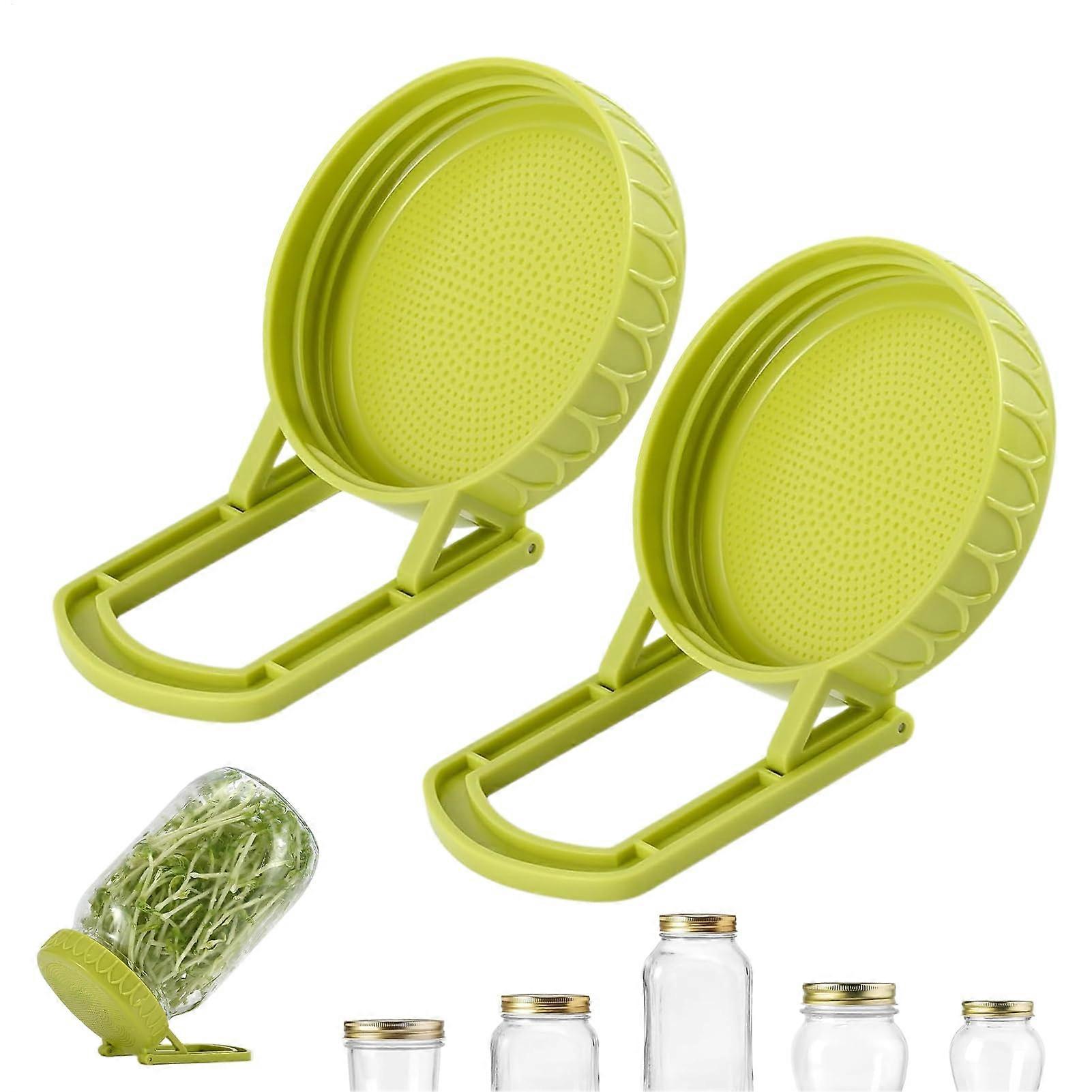 Wide Mouth Sprouting Lids Germination Cover with Stand Wide Mouth Sprouting Lid with Bracket for Beans, Alfalfa, Plants, Vegetables, Broccoli