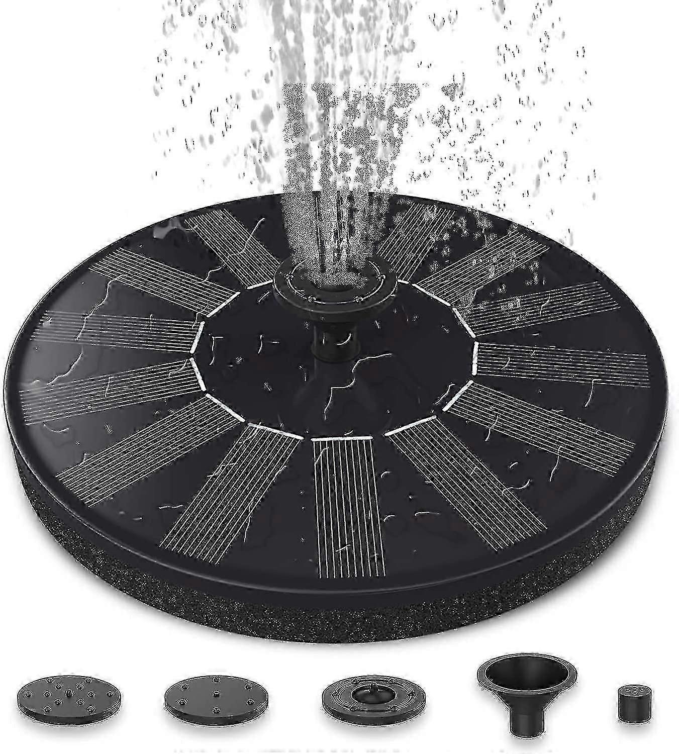 Solar Fountain Pump for Bird Bath with 4 Nozzles with 4 Different Water Spray