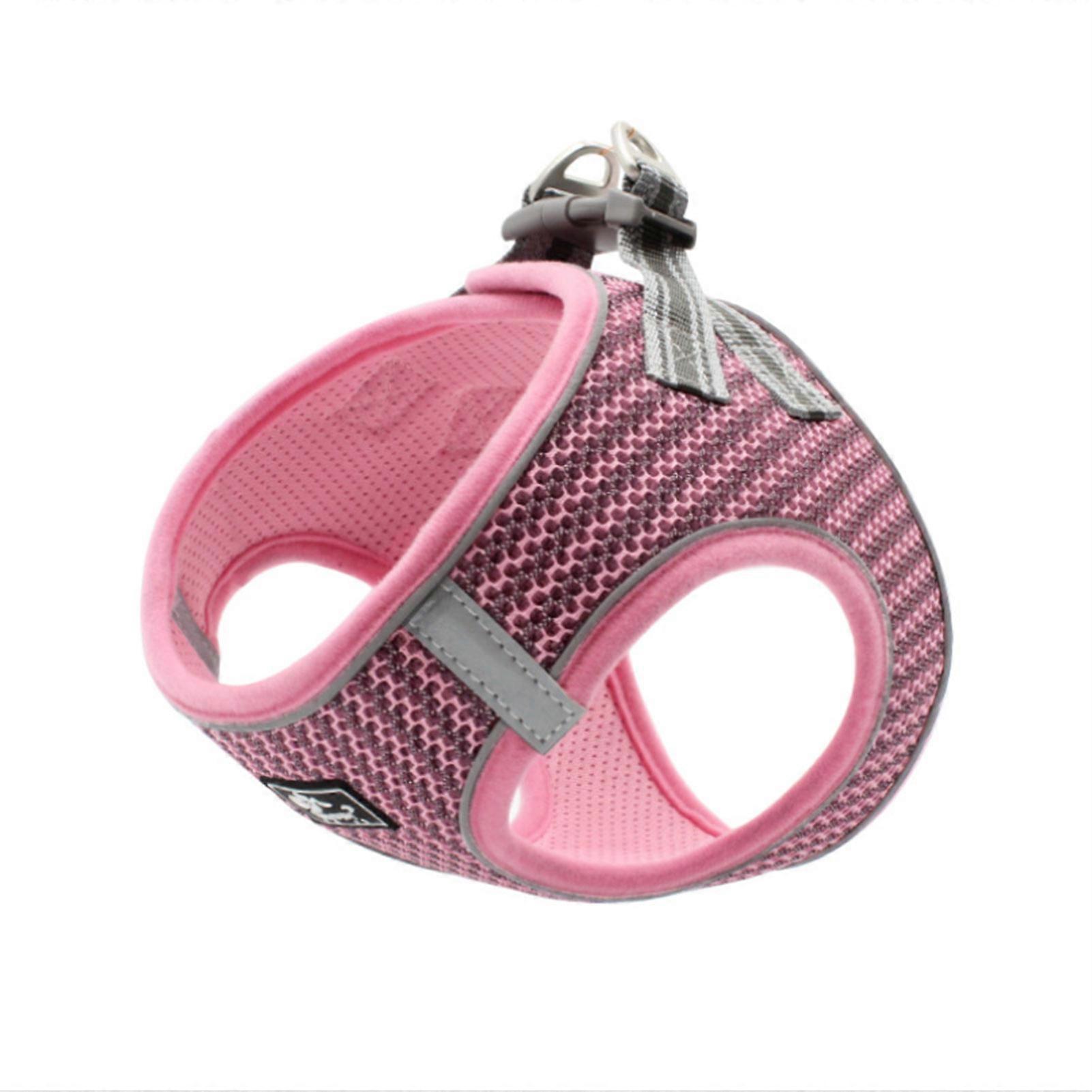 Cat Leash Harness Set Safe Breathable Adjustable with Reflective Strip Escape-proof Cat Vest Harness for Walking