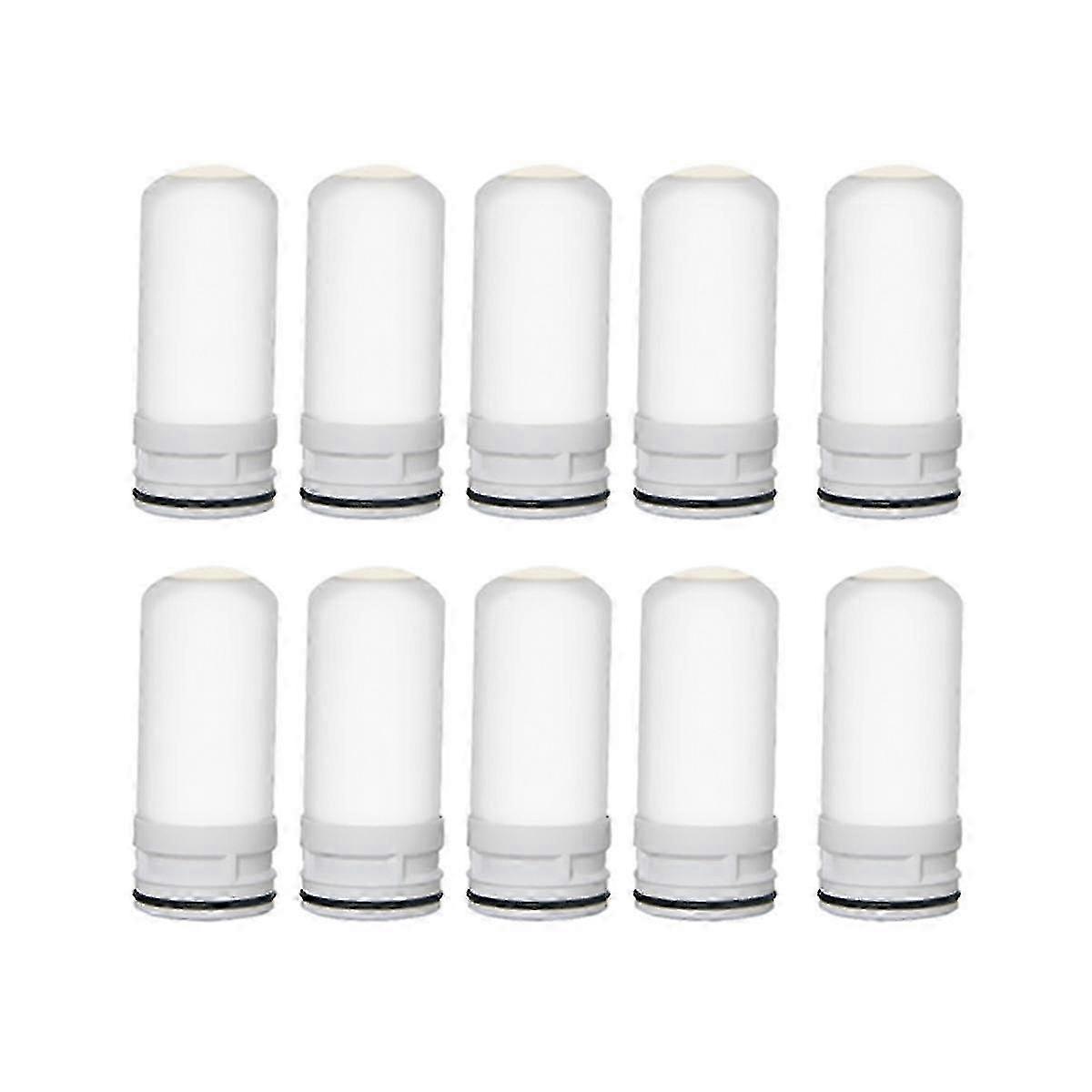 10 Pcs White Ceramic Faucet Water Filter Replacement Cartridges - Durable & Practical for Kitchen & Bathroom