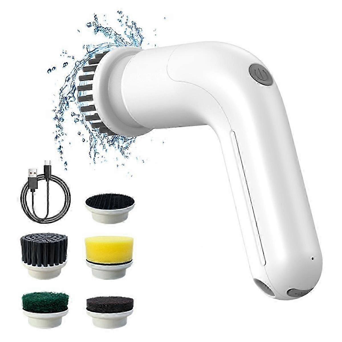 Electric Rotary Floor Scrubber, Cordless Electric Shower Floor Scrubber Handheld Cleaning Brush for Floors, Kitchen(A)