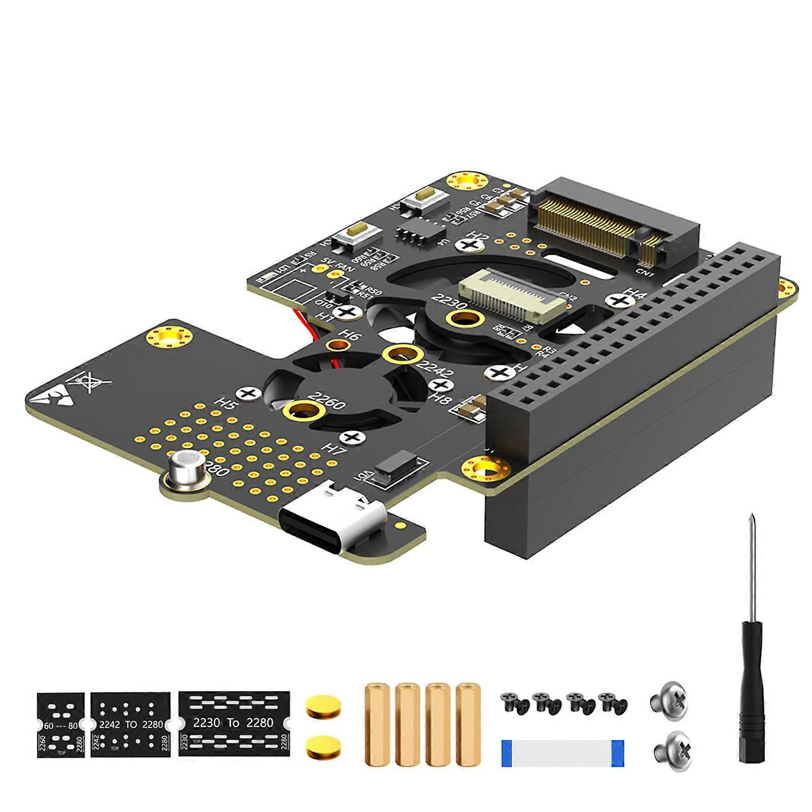 NVMe HDDs To PCIe Adapters For 5 With Automatic Discoloration LED And Coolers Fan 22302280